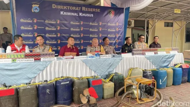 Polda Kalsel Amankan 7.825 Liter BBM Subsidi Hasil Langsiran, 18 Tersangka Ditangkap